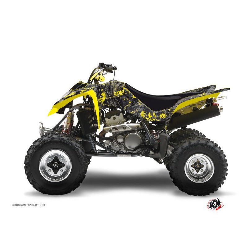 Kit Déco Quad Camo Suzuki 400 LTZ Noir Jaune (2003-2008)