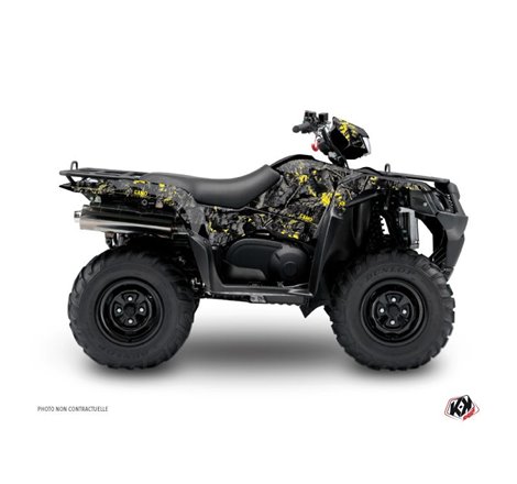 Kit Déco Quad Camo Suzuki King Quad 400 Noir Jaune (2008-2017)