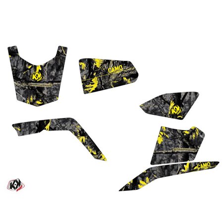 Kit Déco Quad Camo Suzuki King Quad 400 Noir Jaune (2008-2017)