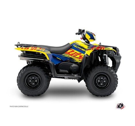 Kit Déco Quad Eraser Suzuki King Quad 400 Bleu Jaune (2008-2017)