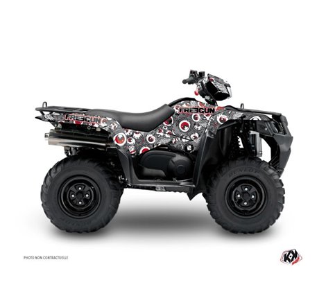 Kit Déco Quad Freegun Eyed Suzuki King Quad 400 Gris Rouge (2008-2017)