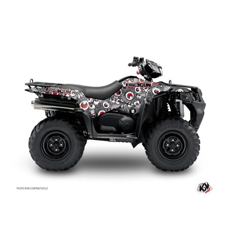 Kit Déco Quad Freegun Eyed Suzuki King Quad 400 Gris Rouge (2008-2017)