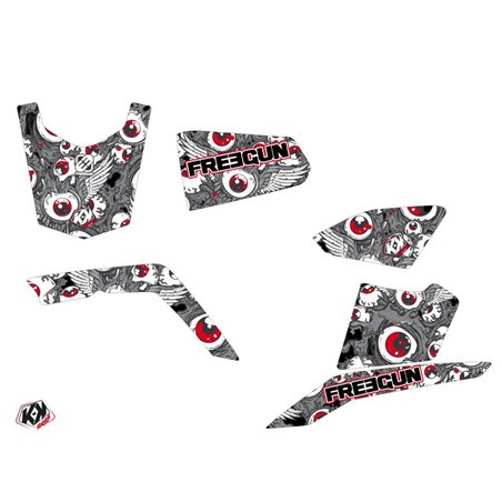 Kit Déco Quad Freegun Eyed Suzuki King Quad 400 Gris Rouge (2008-2017)