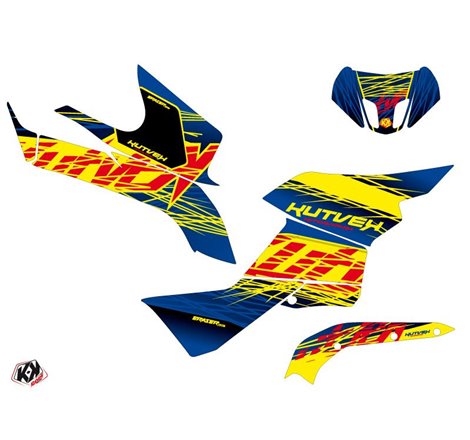 Kit Déco Quad Eraser Suzuki King Quad 500 Bleu Jaune (2008-2018)