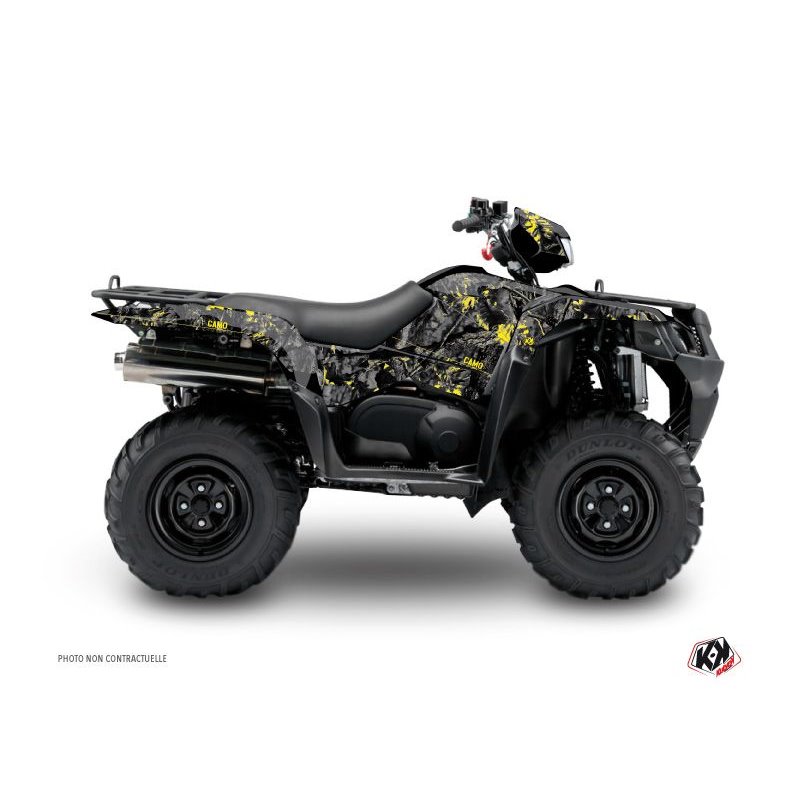 Kit Déco Quad Camo Suzuki King Quad 500 Noir Jaune (2019-2023)