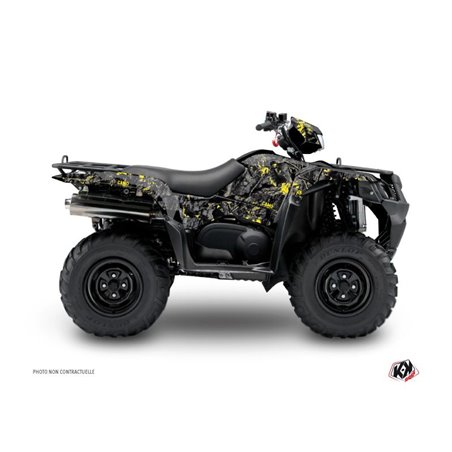 Kit Déco Quad Camo Suzuki King Quad 500 Noir Jaune (2019-2023)