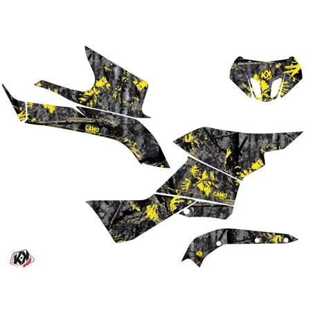 Kit Déco Quad Camo Suzuki King Quad 500 Noir Jaune (2019-2023)
