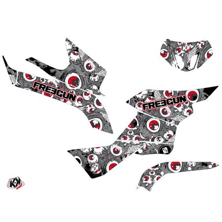 Kit Déco Quad Freegun Eyed Suzuki King Quad 500 Gris Rouge (2019-2023)