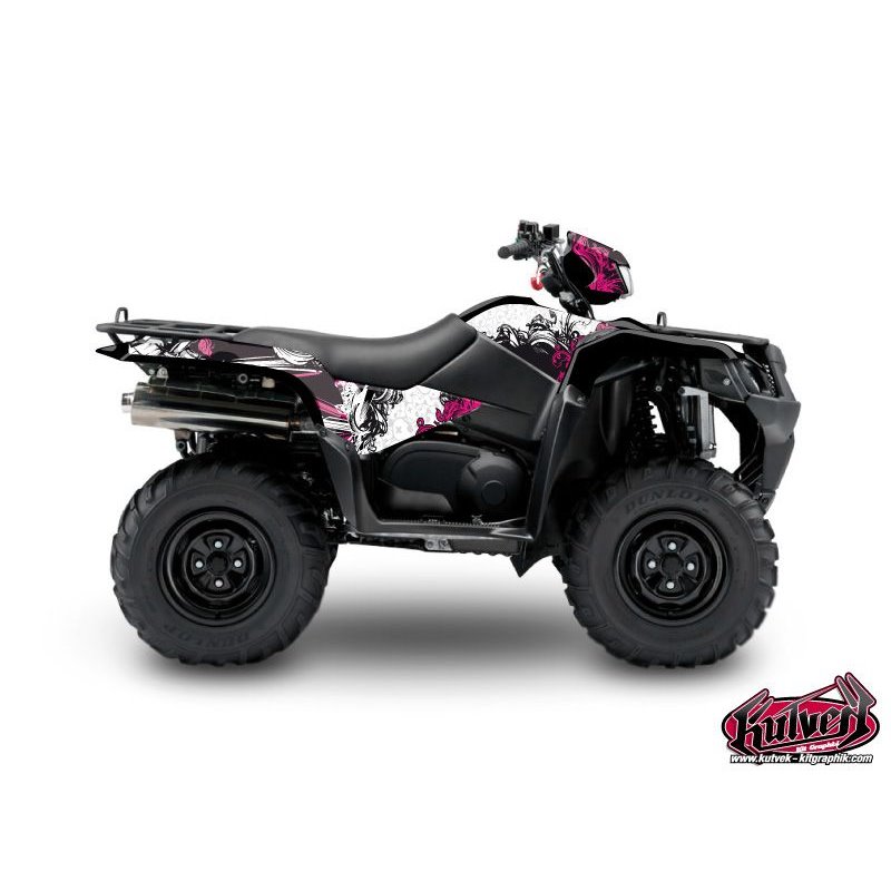 Kit Déco Quad Trash Suzuki King Quad 750 Noir Rose (2007-2018)