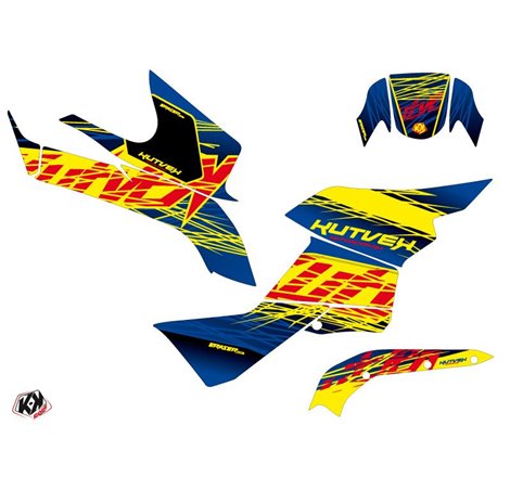 Kit Déco Quad Eraser Suzuki King Quad 750 Bleu Jaune (2007-2018)