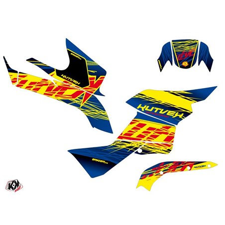 Kit Déco Quad Eraser Suzuki King Quad 750 Bleu Jaune (2007-2018)