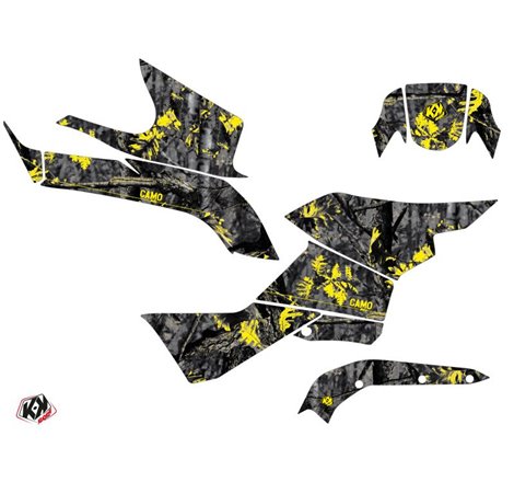 Kit Déco Quad Camo Suzuki King Quad 750 Noir Jaune (2019-2023)