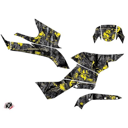 Kit Déco Quad Camo Suzuki King Quad 750 Noir Jaune (2019-2023)