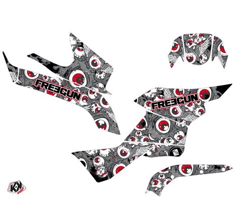 Kit Déco Quad Freegun Eyed Suzuki King Quad 750 Gris Rouge (2019-2023)