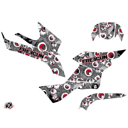 Kit Déco Quad Freegun Eyed Suzuki King Quad 750 Gris Rouge (2019-2023)