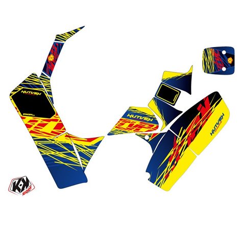 Kit Déco Quad Eraser Suzuki 50 LT Bleu Jaune (1994-2003)