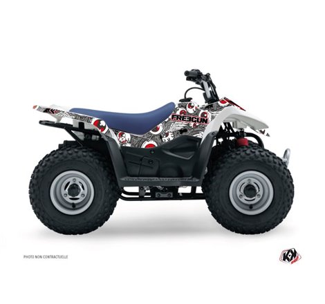 Kit Déco Quad Freegun Eyed Suzuki 50 LT Gris Rouge (1994-2003)