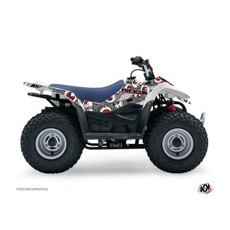 Kit Déco Quad Freegun Eyed Suzuki 50 LT Gris Rouge (1994-2003)