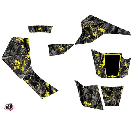 Kit Déco Quad Camo Suzuki 80 LT Noir Jaune (1987-2003)