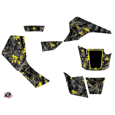 Kit Déco Quad Camo Suzuki 80 LT Noir Jaune (1987-2003)