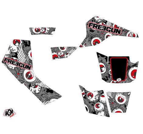 Kit Déco Quad Freegun Eyed Suzuki 80 LT Gris Rouge (1987-2003)