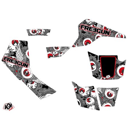 Kit Déco Quad Freegun Eyed Suzuki 80 LT Gris Rouge (1987-2003)