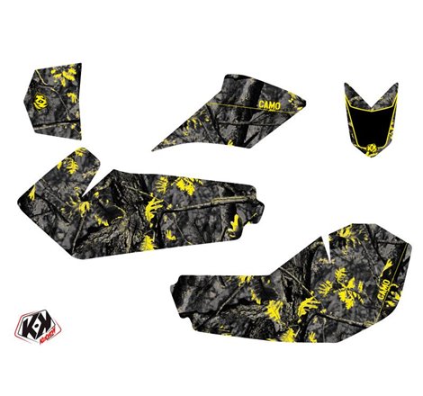 Kit Déco Quad Camo Suzuki 90 LTZ Noir Jaune (2007-2013)