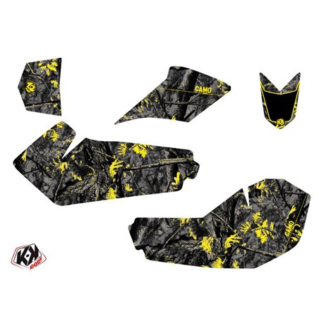Kit Déco Quad Camo Suzuki 90 LTZ Noir Jaune (2007-2013)