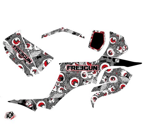 Kit Déco Quad Freegun Eyed Suzuki 250 LTZ Gris Rouge (2004-2011)