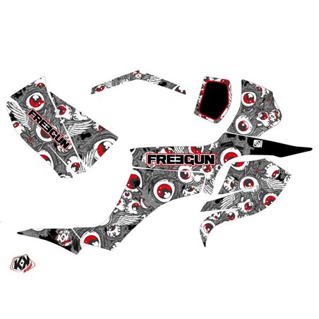 Kit Déco Quad Freegun Eyed Suzuki 250 LTZ Gris Rouge (2004-2011)