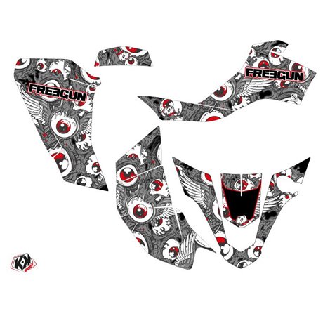 Kit Déco Quad Freegun Eyed Suzuki Z 50 Gris Rouge (2006-2018)