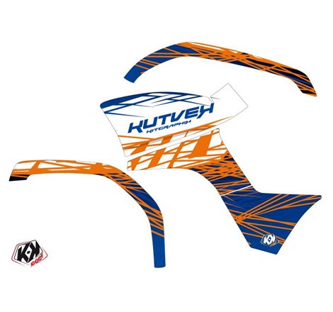 Kit Déco Quad Eraser Yamaha 125 Grizzly Bleu Orange (2005-2013)