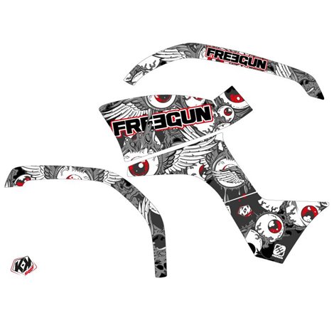 Kit Déco Quad Freegun Eyed Yamaha 125 Grizzly Rouge (2005-2013)