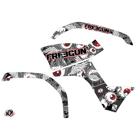 Kit Déco Quad Freegun Eyed Yamaha 125 Grizzly Rouge (2005-2013)