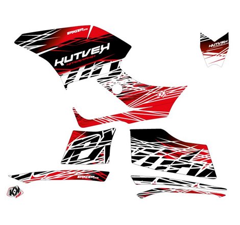 Kit Déco Quad Eraser Yamaha 300 Grizzly Rouge Blanc (2011-2014)