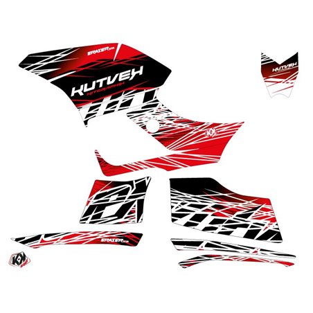 Kit Déco Quad Eraser Yamaha 300 Grizzly Rouge Blanc (2011-2014)