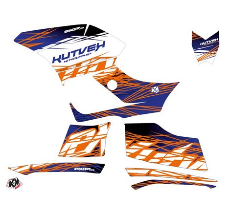 Kit Déco Quad Eraser Yamaha 300 Grizzly Bleu Orange (2011-2014)