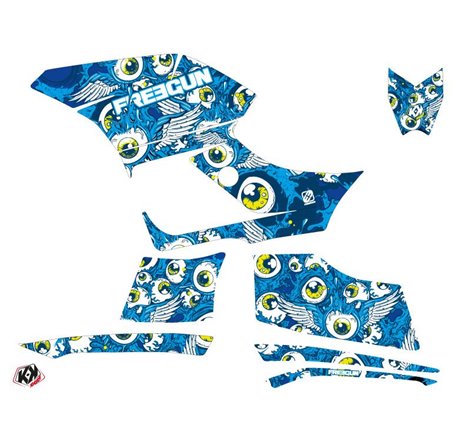 Kit Déco Quad Freegun Eyed Yamaha 300 Grizzly Bleu (2011-2014)