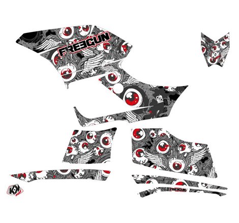Kit Déco Quad Freegun Eyed Yamaha 300 Grizzly Rouge (2011-2014)