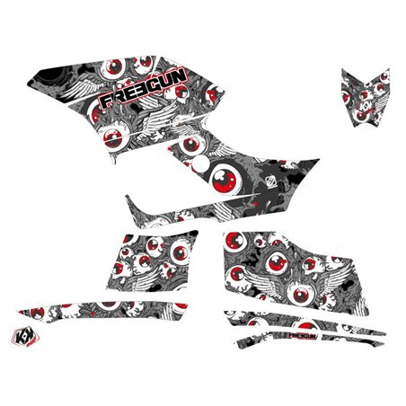 Kit Déco Quad Freegun Eyed Yamaha 300 Grizzly Rouge (2011-2014)