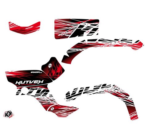 Kit Déco Quad Eraser Yamaha 350 Grizzly Rouge Blanc (2006-2018)