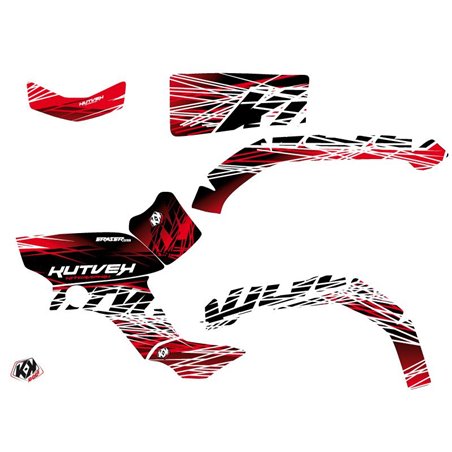 Kit Déco Quad Eraser Yamaha 350 Grizzly Rouge Blanc (2006-2018)