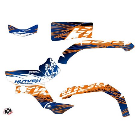 Kit Déco Quad Eraser Yamaha 350 Grizzly Bleu Orange (2006-2018)