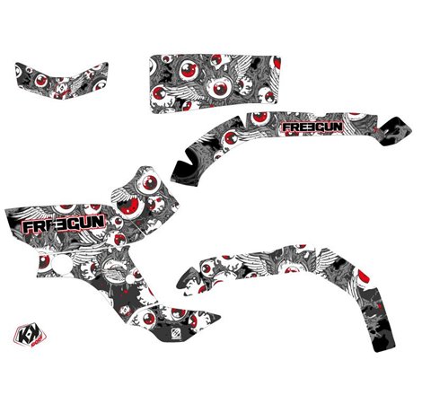 Kit Déco Quad Freegun Eyed Yamaha 350 Grizzly Rouge (2006-2018)