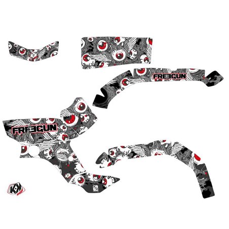 Kit Déco Quad Freegun Eyed Yamaha 350 Grizzly Rouge (2006-2018)