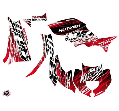Kit Déco Quad Eraser Yamaha 450 Grizzly Rouge Blanc (2008-2018)