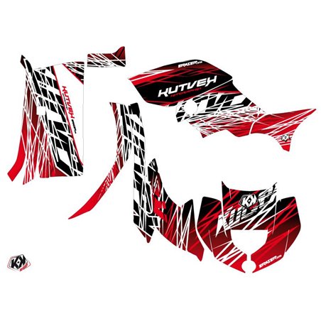 Kit Déco Quad Eraser Yamaha 450 Grizzly Rouge Blanc (2008-2018)
