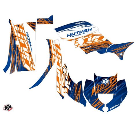 Kit Déco Quad Eraser Yamaha 450 Grizzly Bleu Orange (2008-2018)