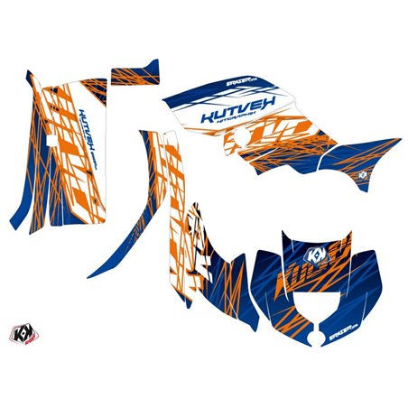 Kit Déco Quad Eraser Yamaha 450 Grizzly Bleu Orange (2008-2018)