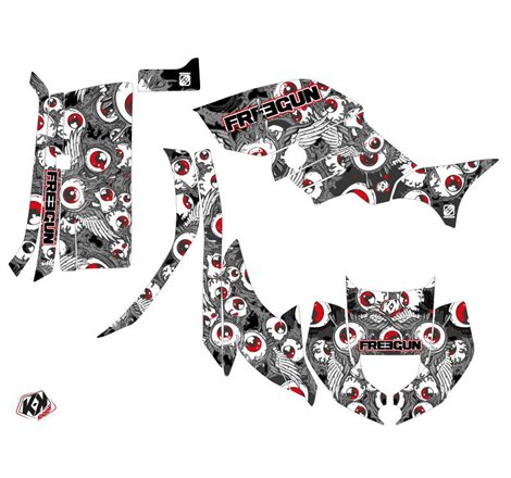 Kit Déco Quad Freegun Eyed Yamaha 450 Grizzly Rouge (2008-2018)